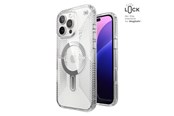 Telefon - Pokrowiec i etui - Speck Presidio Perfect-Clear Grip ClickLock & MagSafe - iPhone 16 Pro Max Case - Clear / Chrome Finish / Serene Silver - 150728-3199