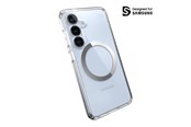 Telefon - Pokrowiec i etui - Speck Presidio Perfect-Clear Magnet - Case for Samsung Galaxy S25 / S24 MagSafe - Clear / Chrome Finish / Serene Silver - 150873-3199