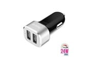 Telefon - Adapter i Ładowarka - CRONG Power Car Charger 24W - Car charger 2xUSB 2.4A - aluminum - CRG-PWRC-USB24-ALU