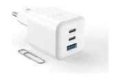 Telefon - Adapter i Ladowarka - FIXED Super Fast Mini Charger 65W 2xUSB-C PD + USB-A White - FIXCG65M-2C1A-WH