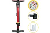 Akcesoria rowerowe - Dunlop - Floor pump for bikes balls mattresses with pressure gauge - Red - 871125257377