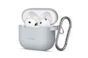 Telefon - Pokrowiec i etui - Tech-Protect Silicone Hook Case for AirPods 4 - Grey - 5906302370061