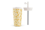 Akcesoria kuchenne - Burga Lemon Tart - Travel Mug 500ml with Flap & Straw Set - 950282