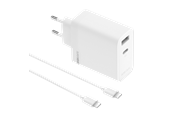 Telefon - Adapter i Ladowarka - realme SUPERVOOC 80W Dual Ports GaN Adapter with Type-C Cable - White - 631451000024