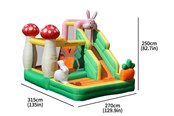 Zabawki na zewnatrz - Doctor Dolphin Rabbit dmuchany zamek do skakania w zestawie z dmuchawą 450 watt - 72095