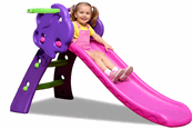 Zabawki na zewnątrz - Elite Toys Kids Zone zjeżdżalnia purple z obręczą do koszykówki 130cm - 6951146