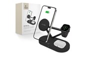 Telefon - Adapter i Ładowarka - Tech-Protect QI15W-A41 3in1 Wireless Charger with MagSafe for Apple Devices - Black - 5906302380152