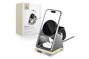 Telefon - Adapter i Ladowarka - Tech-Protect QI15W-A43 3in1 Wireless Charger with MagSafe for Apple Devices - Black - 5906302380183