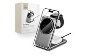 Telefon - Adapter i Ladowarka - Tech-Protect QI15W-A42 3in1 Inductive Charger with MagSafe for Appple Devices - Grey - 5906302380169