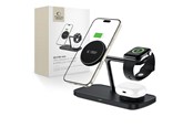 Telefon - Adapter i Ładowarka - Tech-Protect QI15W-A45 3in1 Wireless Charger with MagSafe for Apple Devices - Black - 5906302375608