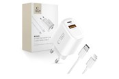 Telefon - Adapter i Ładowarka - Tech-Protect  NCA20 PD 20W QC3.0 USB-A / USB-C + USB-C / Lightning Cable 100cm - White - 5906302330546