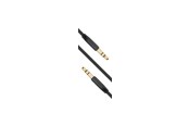 Kabel audio - FIXED Audio 2x3.5mm Gold-plated Flat Cable 1m Black - FIXM-AUX-BK