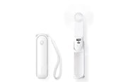 Powerbank - Jisulife Handheld Fan Life8 Plus Portable USB Fan with Power Bank Function 4500mAh and Flashlight - White Powerbank - Biały - 4500 mAh - 6975061536727