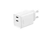 Telefon - Adapter i Ładowarka - Hune Hurón D45W Dual USB-C 45W Wall Charger - Snow White - AT-ACC-WA-154