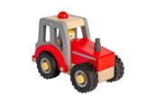 Zabawki drewniane - Bigjigs Wooden Red Tractor - 36023