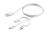 Kabel USB - CELLULAR line USB DATA CABLE TRIPLE - USBDATA3IN1MFITYCW