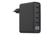 Telefon - Adapter i Ładowarka - Gembird power adapter - 3 x USB-C USB Type A - 100 watt - TA-UC-PDQC100LCD-01-BK