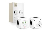 Telefon - Adapter i Ladowarka - Tech-Protect  PCL3x4 power strip 2x USB-A 2x USB-C 3x AC Type Schuko - white - 5906302372096