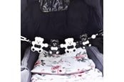 Zabawki dla niemowlat - Akuku Pushchair rattle black/white BEARS - A0468