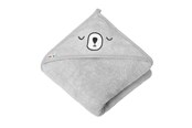 Akcesoria dla niemowlat - Akuku Baby hooded towel 100x100 cm / grey - A0662