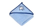 Akcesoria dla niemowlat - Akuku Baby hooded towel 100x100 cm / blue - A0663