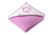 Akcesoria dla niemowlat - Akuku Baby hooded towel 100 x 100 cm PINK/TIGER - A1253