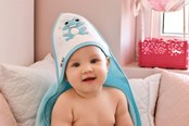 Akcesoria dla niemowlat - Akuku Baby hooded towel 100 x 100 cm FROG - A1256