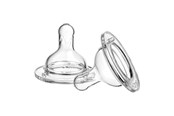 Akcesoria dla niemowlat - Akuku Silicone teats for wide neck bottle (2pcs) 3m+ - A0120