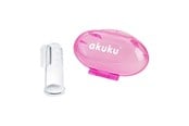 Akcesoria dla niemowlat - Akuku Silicone toothbrush and gums massager in case - A0265