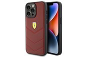 Telefon - Pokrowiec i etui - Ferrari Leather Stitched Lines case for iPhone 15 Pro Max - Red - 3666339181178