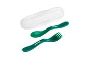 Akcesoria dla niemowlat - Akuku Cutlery set in case dark green - A0074