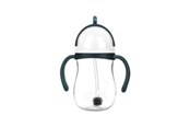 Akcesoria dla niemowlat - Akuku Non-spill cup with weighted straw BLUE/GREY - A0166