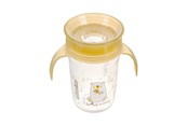 Akcesoria dla niemowlat - Akuku Non-spill cup 360° 240 ml with dual handle yellow - A0670