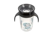 Akcesoria dla niemowlat - Akuku Non-spill cup 360° 240 ml with dual handle black - A0671