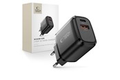 Telefon - Adapter i Ładowarka - Tech-Protect NCA45W-GAN AC Charger 2-Ports USB-C / USB-A 45W - Black - 5906302335992