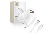 Telefon - Adapter i Ładowarka - Tech-Protect NCA45W-GAN 2-Port 45W AC Charger - White - 5906302336012