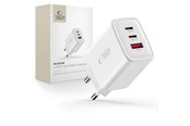 Telefon - Adapter i Ladowarka - Tech-Protect NCA65W-GAN AC Charger 3-Ports 65W - White - 5906302336074