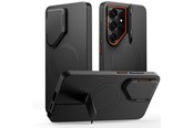 Telefon - Pokrowiec i etui - Tech-Protect Kevlar Aura MagSafe Case for Samsung Galaxy S26 Ultra - Black and Orange - 5906302352425