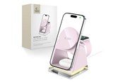 Telefon - Adapter i Ładowarka - Tech-Protect QI15W-A43 3in1 MagSafe Inductive Charger - Pink - 5906302380190
