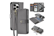 Telefon - Pokrowiec i etui - Dux Ducis Lava Leather Case for iPhone 15 Pro - Grey - 6971824163162
