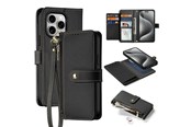 Telefon - Pokrowiec i etui - Dux Ducis Lava Leather Case for iPhone 15 Pro Max - Black - 6971824163186