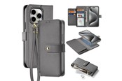 Telefon - Pokrowiec i etui - Dux Ducis Lava Leather Case for iPhone 15 Pro Max - Grey - 6971824163193