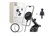 Telefon - Adapter i Ładowarka - Tech-Protect MM15W-V4 Magnetic MagSafe 15W Car Mount for Cockpit / Windshield / Air Vent - Black - 5906302361076