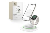 Telefon - Adapter i Ładowarka - Tech-Protect QI15W-A46 3in1 Magnetic MagSafe Inductive Charger - White - 5906302361007