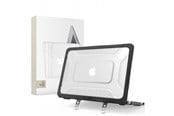 Torba, plecak i pokrowiec na laptopa - Tech-Protect Kevlar Pro Case for MacBook Neo 13" 2026 - Black and Clear - 5906302323326