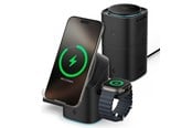 Telefon - Adapter i Ladowarka - Spigen Essential EF223MS 3-in-1 QI2 Wireless Charger - Black - 28434-0