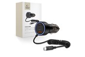 Telefon - Adapter i Ładowarka - Tech-Protect CC05 Car Charger 2-Ports PD60W + USB-C Cable - Black - 5906302361717