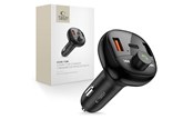 Telefon - Adapter i Ladowarka - Tech-Protect CC06 3-Port PD72W Car Charger with Transmitter - Black - 5906302361786