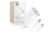 Telefon - Adapter i Ładowarka - Tech-Protect NC20W AC Charger with USB-C / Lighting Cable 100 cm - White - 5906302362899