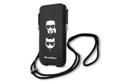 Telefon - Inne akcesoria - Karl Lagerfeld Saffiano Ikonik Karl&Choupette Head 6.7'' Bag - Black - 3666339018702